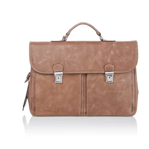 Pánská aktovka Ferruccio Laconi Brief z telecí kůže, koňakově hnědá