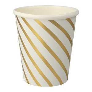 Papírové kelímky Gold Swirl, sada 8 ks – Meri Meri