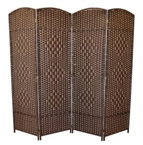 Paravan provázkový čtyřdílný tmavě hnědý