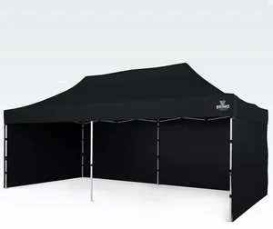 Párty stan BRIMO 3x6m s třemi stranami, černá ocelová konstrukce