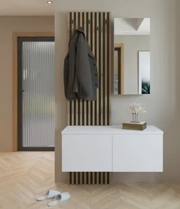 PATRAS Předsíňová sestava: dub artisan, bílá a černá