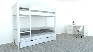 Patrová postel Bambino z bukového masivu 2v1 80/90×200 cm