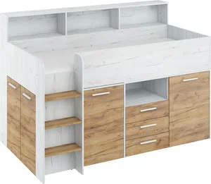 Patrová postel DAGOBERT levá, craft bílá / craft zlatá – 5 let záruka