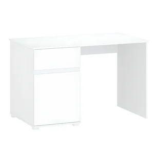 PC stůl 1D1S 120 cm – bílý lesk (LINDY)