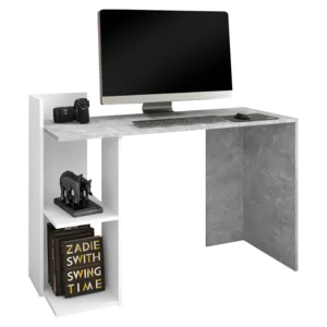 PC stůl ANDREO NEW beton/bílý