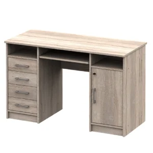 PC stůl dub sonoma s uzamykatelnou skříňkou