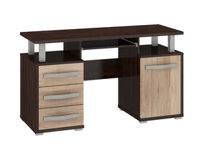 PC stůl LEHUA 1D3S – dub sonoma tmavý/dub sonoma