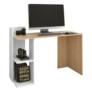 PC stůl ZINO NEW dub sonoma/bílá s regálem