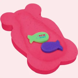 Pěnová podložka do vany New Baby maxi - medvěd, červená