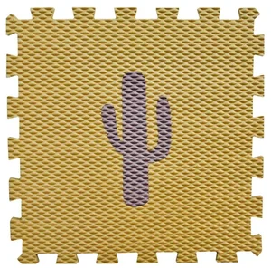 Pěnové puzzle Minideckfloor Kaktus Zlatý 340x340 mm