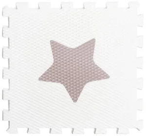 Pěnové puzzle s hvězdičkou Minideckfloor, 340x340 mm, bílá s hnědou hvězdou
