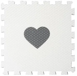 Pěnové puzzle srdíčko Minideckfloor Bílá šedá 340x340 mm