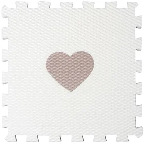 Pěnové puzzle srdíčko Minideckfloor bílý hnědé 340x340 mm