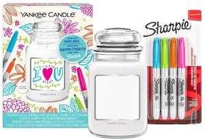 Personalizovaná svíčka a kreativní sada Sharpie
