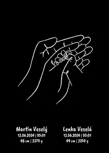 Personalizovaný A2 plakát na narození miminka