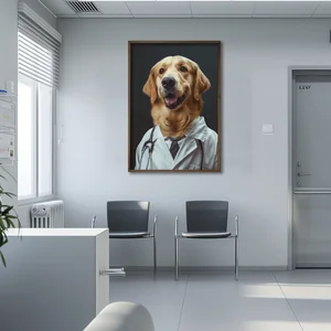 Pes doktor – dekorativní obraz 35 × 47 cm