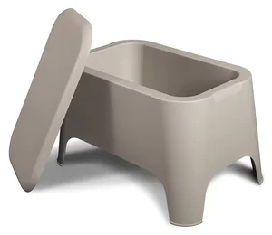 PETRA plastový stůl s boxem, šedý