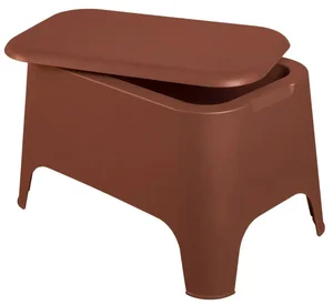 PETRA plastový stůl s úložným prostorem, terracotta