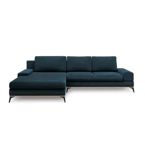 Petrolejově modrá rozkládací rohová pohovka Windsor & Co Sofas Planet, levá strana