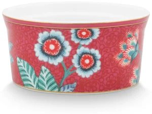 Pip Studio Flower Festival Zapékací Mísa 8,7x4,3 cm tmavě růžová