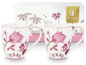 Pip Studio Jolie Tulip Velké Hrníčky 440ml Růžové (2 ks)