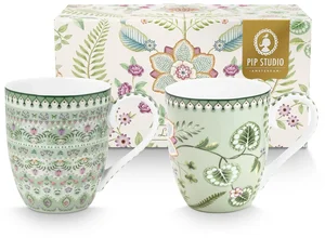 Pip Studio Lily & Lotus XL Hrnečky 440ml Zelená