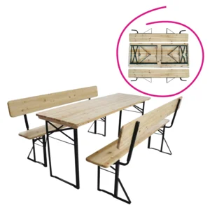 Pivní set 1+2 dřevo/kov