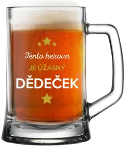 Pivní sklenice s vtipným nápisem pro dědečka