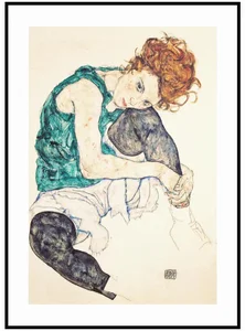 Plakát Sedící žena s pokrčenými koleny od Egona Schieleho – Ideální dárek z lásky, Rozměr: 30 x 40 cm