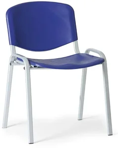 Plastová konferenční židle ISO - Modrá s šedými nohami