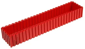 Plastová skladovací krabička na nářadí 35x250x50 mm, červená