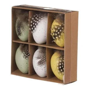 Plastová vajíčka 6 ks v krabičce – žlutá