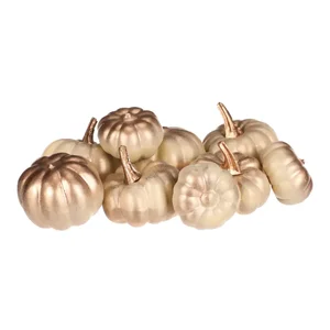 Plastové dýně béžovo-zlaté, 9 ks PRZ4008