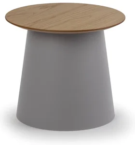 Plastový stolek SETA s dřevěnou deskou 49 cm šedý/dub