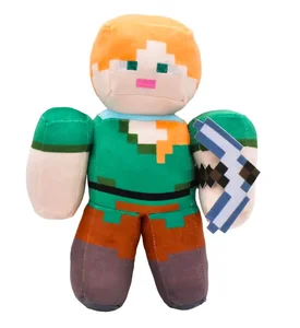 Plyšová Alex z Minecraftu s krumpáčem