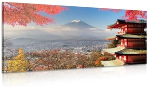 Podzimní japonská krajina na plátně