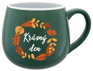 Podzimní zelený keramický hrnek 300 ml