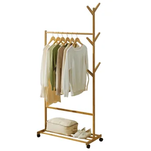 Pojízdný bambusový věšák 80 cm – VIKIR Typ 2