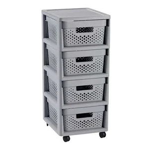 Pojízdný šedý plastový regál Infinity Curver 29,5 × 65,5 cm