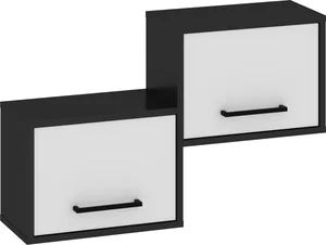 Police Prudhoe 2D 80x50x25 cm – černý/bílý lesk