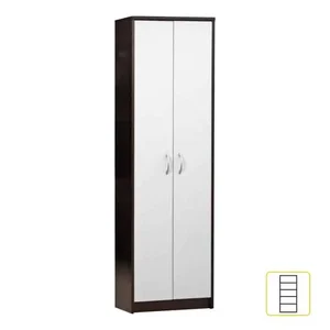 Policová skříň MECKI wenge/bílá