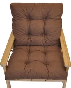 Polstr na křeslo s nízkým opěradlem – hnědý melír