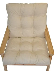 Polstr na křeslo s nízkým opěradlem – světle béžový melír