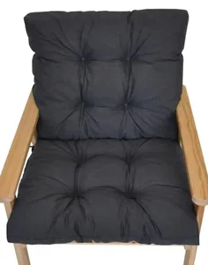 Polstr na křeslo s nízkým opěradlem – tmavě šedý melír