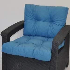 Polstr na křeslo z umělého ratanu, tyrkysový melír