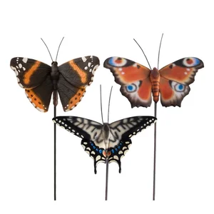 Polyresinové zahradní zápichy Butterfly, sada 3 ks
