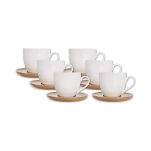 Porcelánové šálky 6 ks 125 ml Whiteline Orion