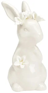 Porcelánový zajíček Lily Bunny 12 cm bílý