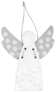 Porcelánový závěsný anděl DOTS Silver