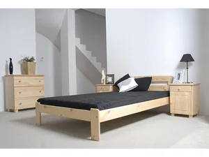 Postel 120x200 cm z masivu borovice se lamelovým roštem